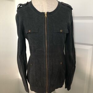 Cremieux Gray Military Style Cardigan